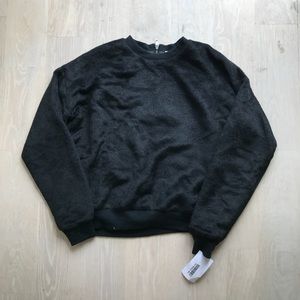 R13 Black Mohair Wool Silk oversized sweatshirt